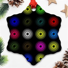 Flowers Arrangement Symmetry Snowflake Ornament (two Sides) by Bajindul