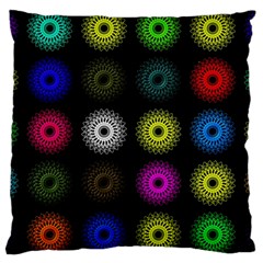 Flowers Arrangement Symmetry Large Cushion Case (one Side) by Bajindul