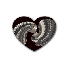 Ornament Spiral Rotated Rubber Coaster (heart)  by Bajindul