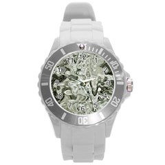 Abstract Stone Texture Round Plastic Sport Watch (l) by Bajindul