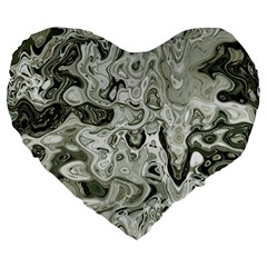 Abstract Stone Texture Large 19  Premium Flano Heart Shape Cushions by Bajindul