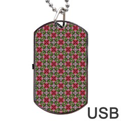 Decorative Flower Dog Tag Usb Flash (two Sides) by Bajindul