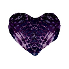 Purple Love Standard 16  Premium Flano Heart Shape Cushions by KirstenStar