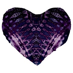 Purple Love Large 19  Premium Flano Heart Shape Cushions by KirstenStar