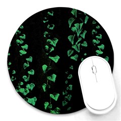 Botanical Dark Print Round Mousepads by dflcprintsclothing