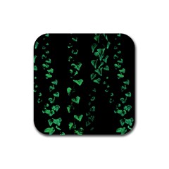 Botanical Dark Print Rubber Square Coaster (4 pack) 