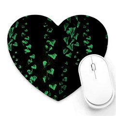 Botanical Dark Print Heart Mousepads