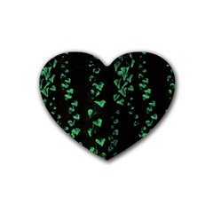 Botanical Dark Print Rubber Coaster (heart)  by dflcprintsclothing