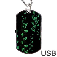 Botanical Dark Print Dog Tag USB Flash (One Side)