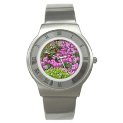 Late April Purple Tulip Stainless Steel Watch by Riverwoman