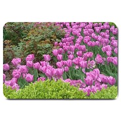 Late April Purple Tulip Large Doormat  by Riverwoman