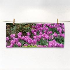 Late April Purple Tulip Hand Towel by Riverwoman