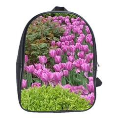 Late April Purple Tulip School Bag (large) by Riverwoman