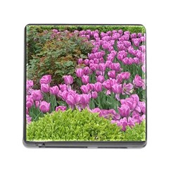 Late April Purple Tulip Memory Card Reader (square 5 Slot) by Riverwoman