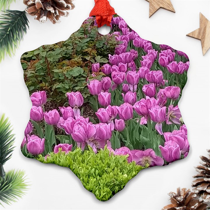 Late April Purple Tulip Ornament (Snowflake)