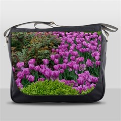 Late April Purple Tulip Messenger Bag by Riverwoman