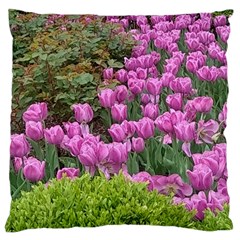 Late April Purple Tulip Large Cushion Case (two Sides) by Riverwoman