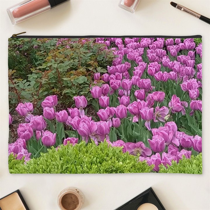 Late April Purple Tulip Cosmetic Bag (XXXL)