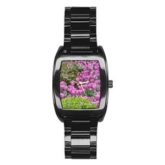 Late April Purple Tulip Stainless Steel Barrel Watch