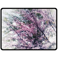 Ohio Redbud Fleece Blanket (large)  by Riverwoman