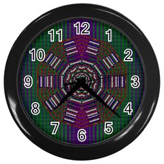 Orchid Landscape With A Star Wall Clock (black) by pepitasart