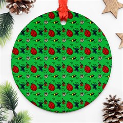 Bugs Pattern Round Ornament (two Sides) by snowwhitegirl