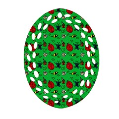 Bugs Pattern Ornament (oval Filigree) by snowwhitegirl