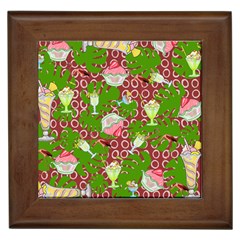 Ice Cream Tropical Pattern Framed Tiles by snowwhitegirl