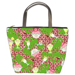 Ice Cream Tropical Pattern Bucket Bag by snowwhitegirl