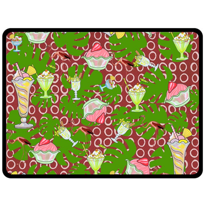 Ice Cream Tropical Pattern Fleece Blanket (Large) 