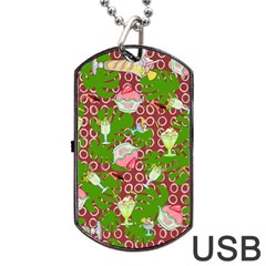 Ice Cream Tropical Pattern Dog Tag Usb Flash (one Side) by snowwhitegirl