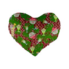 Ice Cream Tropical Pattern Standard 16  Premium Flano Heart Shape Cushions by snowwhitegirl