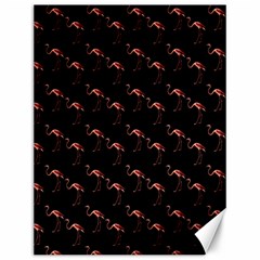 Flamingo Pattern Black Canvas 12  X 16  by snowwhitegirl