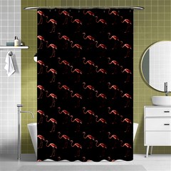 Flamingo Pattern Black Shower Curtain 48  X 72  (small)  by snowwhitegirl