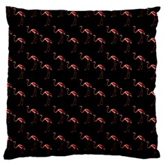 Flamingo Pattern Black Large Cushion Case (one Side) by snowwhitegirl