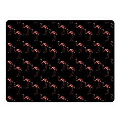 Flamingo Pattern Black Double Sided Fleece Blanket (small)  by snowwhitegirl