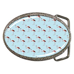 Flamingo Pattern Blue Belt Buckles by snowwhitegirl