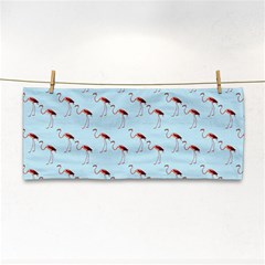 Flamingo Pattern Blue Hand Towel by snowwhitegirl