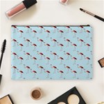 Flamingo Pattern Blue Cosmetic Bag (Large) Back