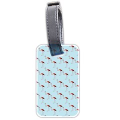 Flamingo Pattern Blue Luggage Tag (two Sides) by snowwhitegirl