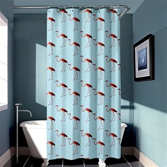 Flamingo Pattern Blue Shower Curtain 36  X 72  (stall)  by snowwhitegirl