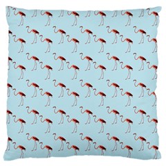 Flamingo Pattern Blue Large Cushion Case (one Side) by snowwhitegirl