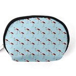 Flamingo Pattern Blue Accessory Pouch (Medium) Back