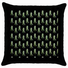 Cactus Black Pattern Throw Pillow Case (black) by snowwhitegirl