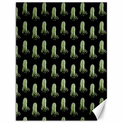 Cactus Black Pattern Canvas 12  X 16  by snowwhitegirl