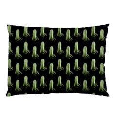 Cactus Black Pattern Pillow Case by snowwhitegirl