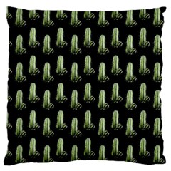 Cactus Black Pattern Large Cushion Case (one Side) by snowwhitegirl