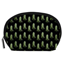 Cactus Black Pattern Accessory Pouch (large) by snowwhitegirl