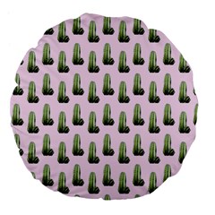 Cactus Pink Pattern Large 18  Premium Flano Round Cushions by snowwhitegirl