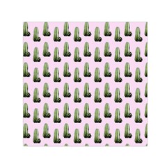 Cactus Pink Pattern Small Satin Scarf (square)